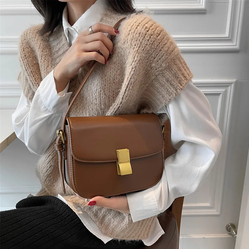 Hifashion 3-layer Box Square Shoulder Bag for Women Trend er Cross Bag PU Leather Womens Handbag 241018