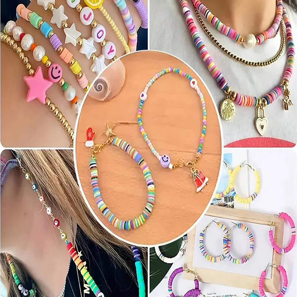 7200 pieces prefabricated friendship bracelet making kit with polymer beads and charm - Christmas and Halloween handmade gift set thank you 241018