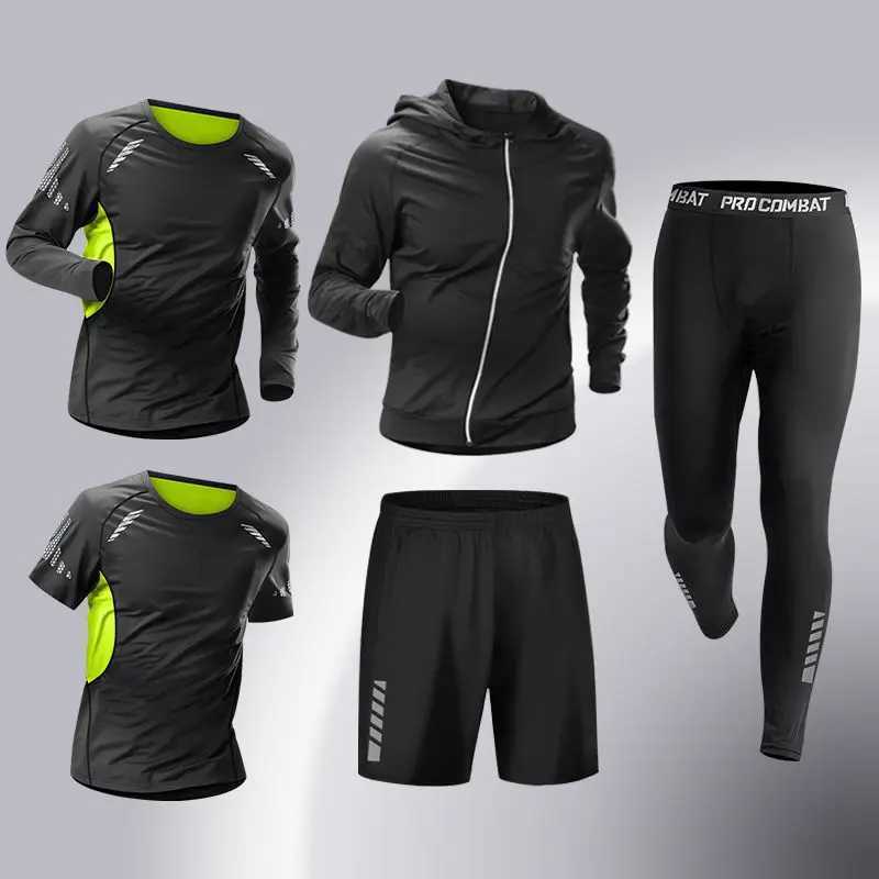 Fashion 5-piece mens running sportswear set fitness jogging compression sportswear training suit sportswear W241018