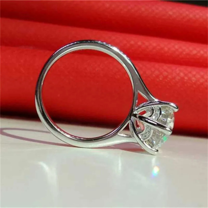 IOGOU 2-4ct Card Ring 925 Pure Silver Engagement Womens Jewelry Wedding Ring 241007