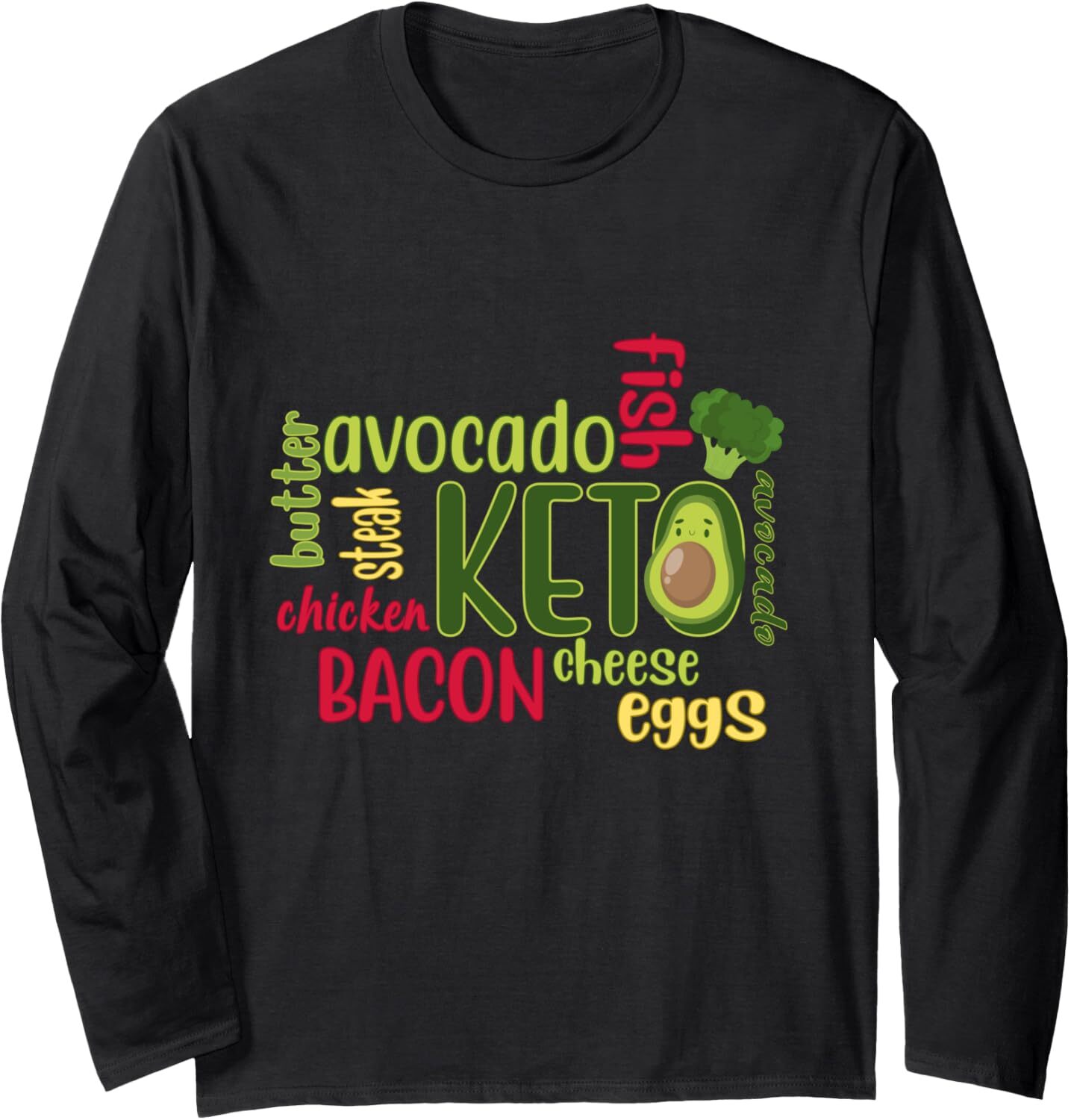 Long Sleeve Shirts for Men sweatshirt Cool Keto Diet Food Protein Fat Diet Fitness Body Goal Gift Long Sleeve T-Shirt T shirt Tee Streetwear Casual to