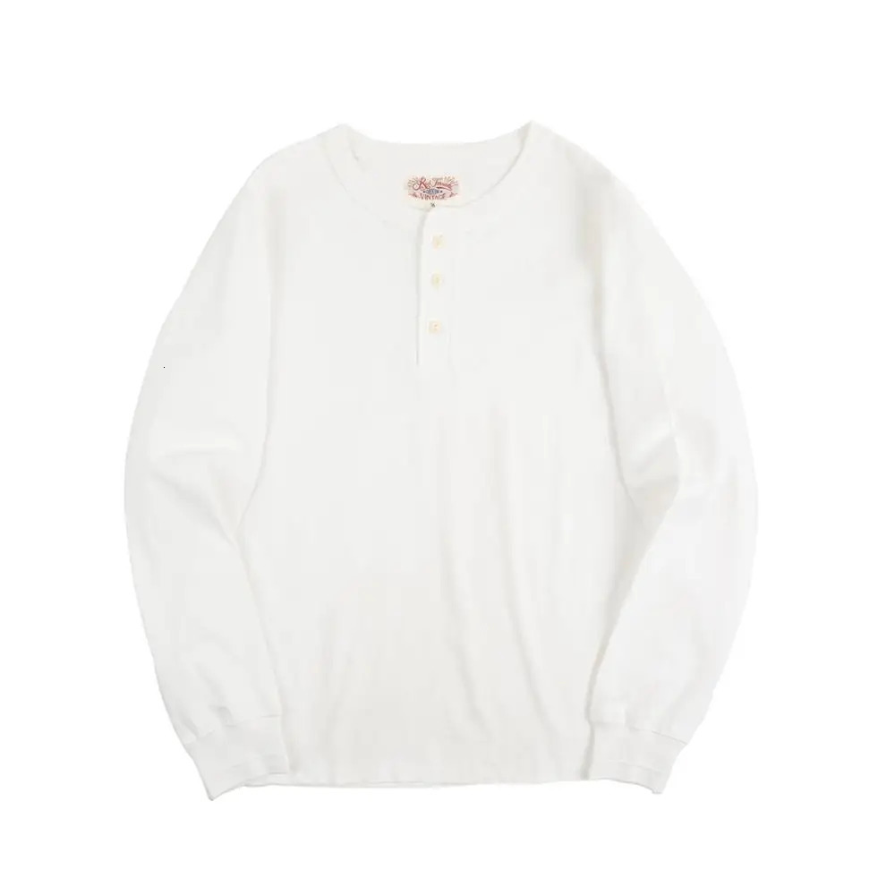 Red tornado classic long sleeved Henry shirt layered cotton mens T-shirt 241018