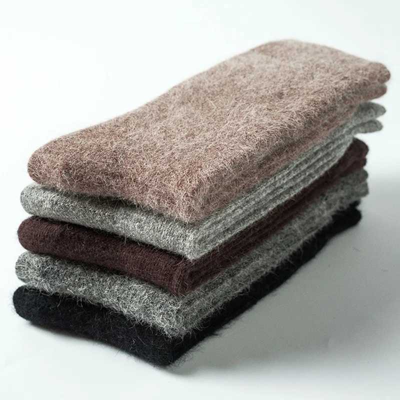 1pair Classic Men Cashmere Socks Autumn Winter Warm Pure Socks Comfortable Crew For Business Dress Long Socks KYY8213XJ241019