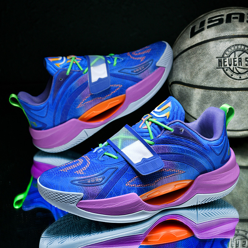 Night light basketball shoes, men's women's boots, MD rubber sole, friction mesh surface, student, youth and children's sports shoes