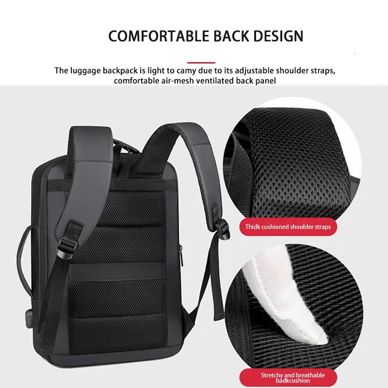 XOKY Men Backpacks Travel Business Hiking Backpacks Laptop Backpack USB Charge Waterproof School BackPack Mochaila For Men 241008
