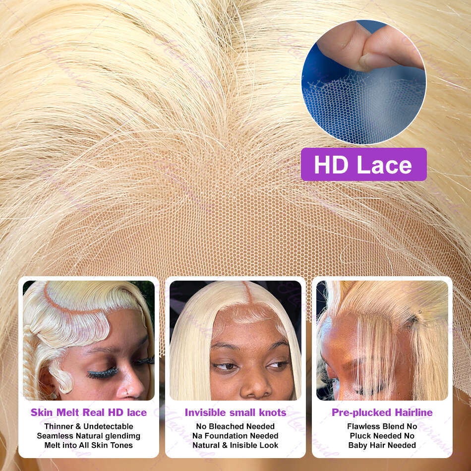 Hairinside 30 38 Inch HD 613 Bone Straight 13x6 Lace Front Human Hair Wig Color 200% 13x4 Honey Blonde Frontal Wigs For Women