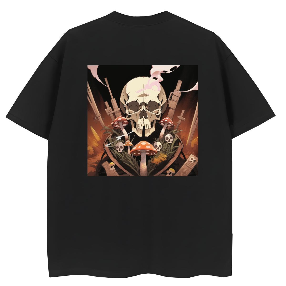 Brand Woman T Shirts 100% Cotton 230g Short sleeve Soft Spring Summer skull Women Tees Loose Black White Tops Tees