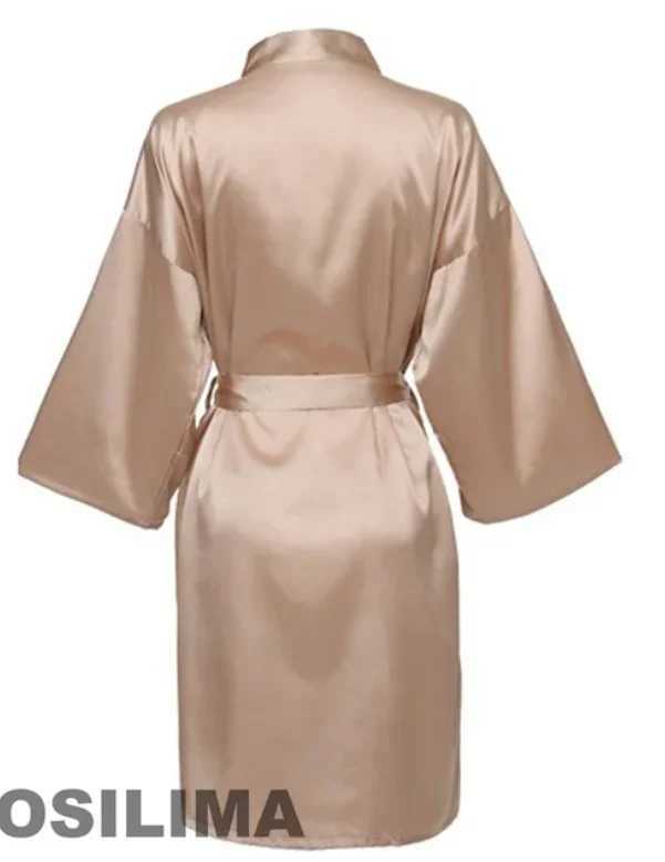 Wedding Party Team Bride Robe With Black Letters Kimono Satin Pajamas Bridesmaid Bathrobe SP2000XJ241018