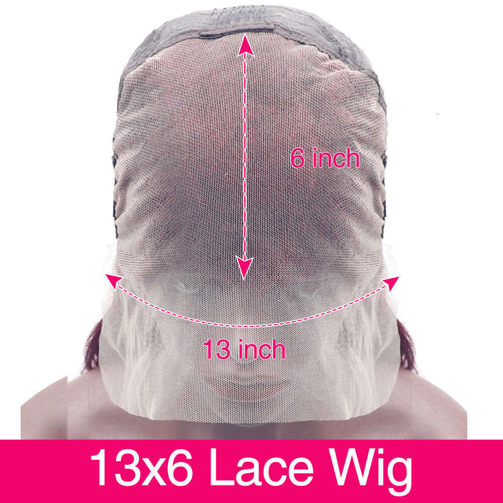 Lace j Burgundy Front Human Hair Wig Inch x Straight Frontal Wigs HD Transparent Colored Red For Women al s