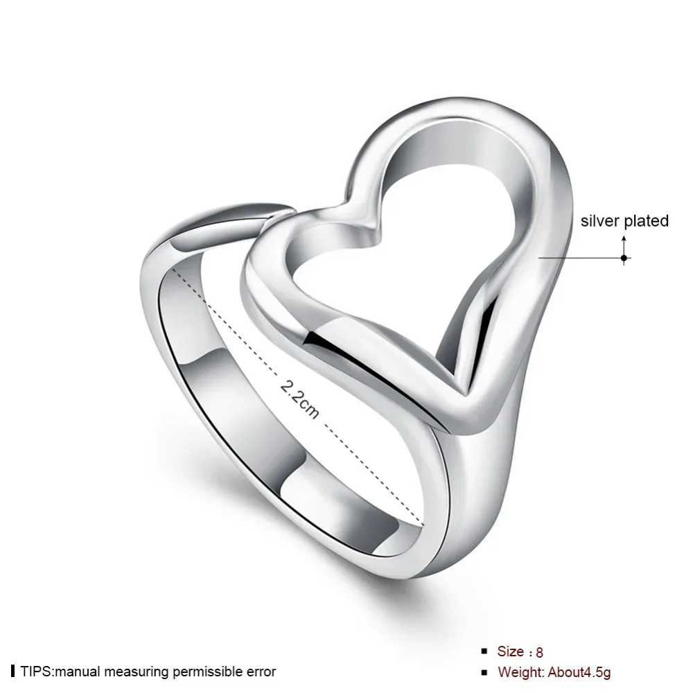 New Fashion 925 sterling silver Exquisite open heart-shaped adjustable ring suitable for womens weddings engagements jewelry party gifts Y241019