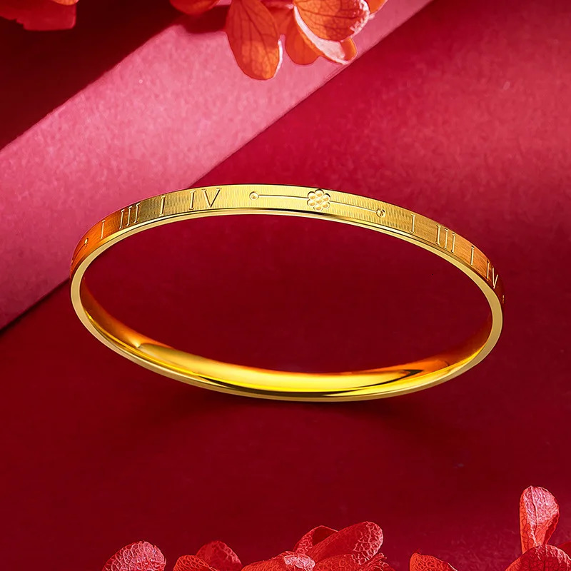 Solid 22K Womens Gold Bracelet Non Fading Gold Jewelry Bracelet er Gold Bracelet Wedding Engagement Gift 241007
