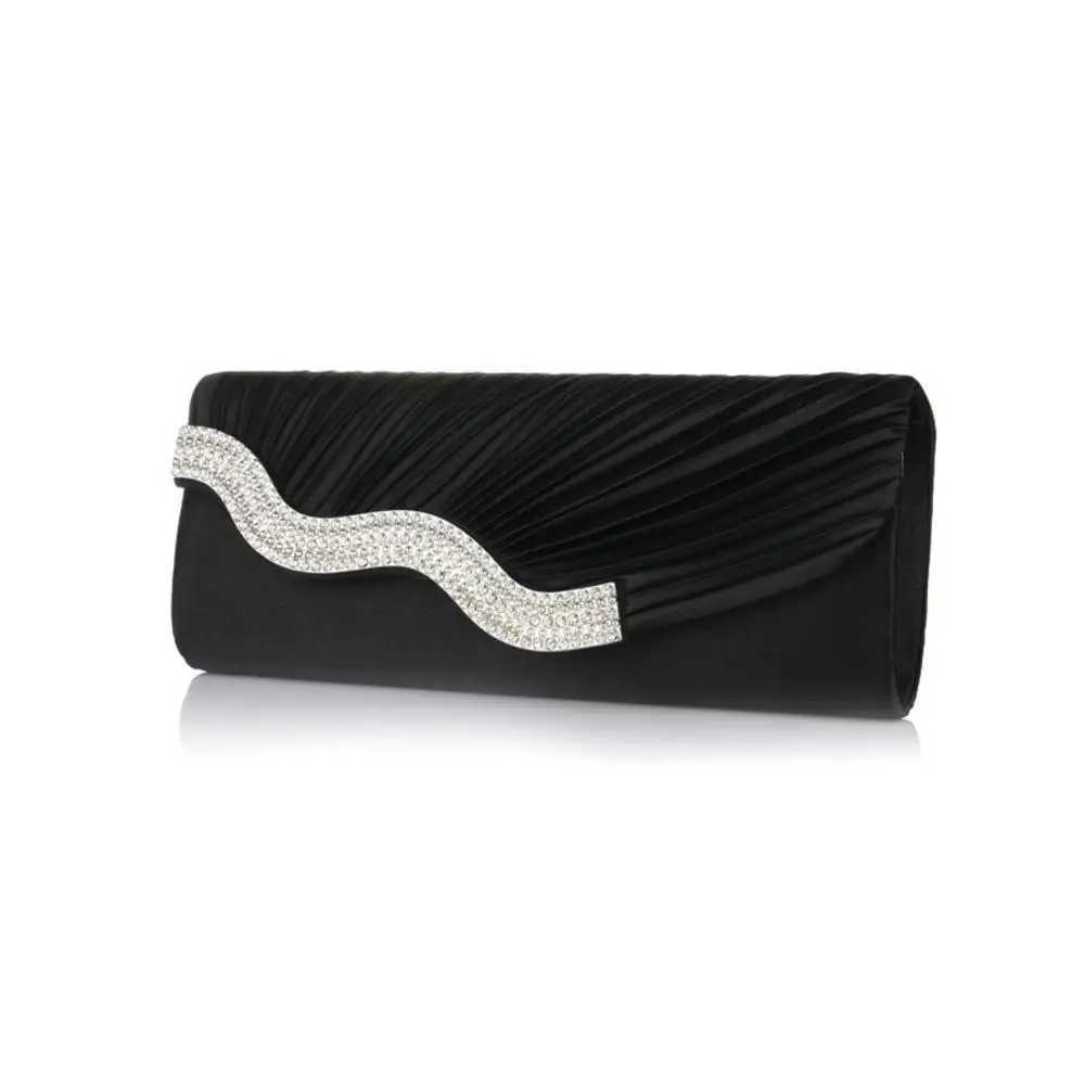 Fashionable and shiny evening clutch bag suitable for womens weddings parties and banquets womens crystal day long wallet chain diamond luxury shoulde