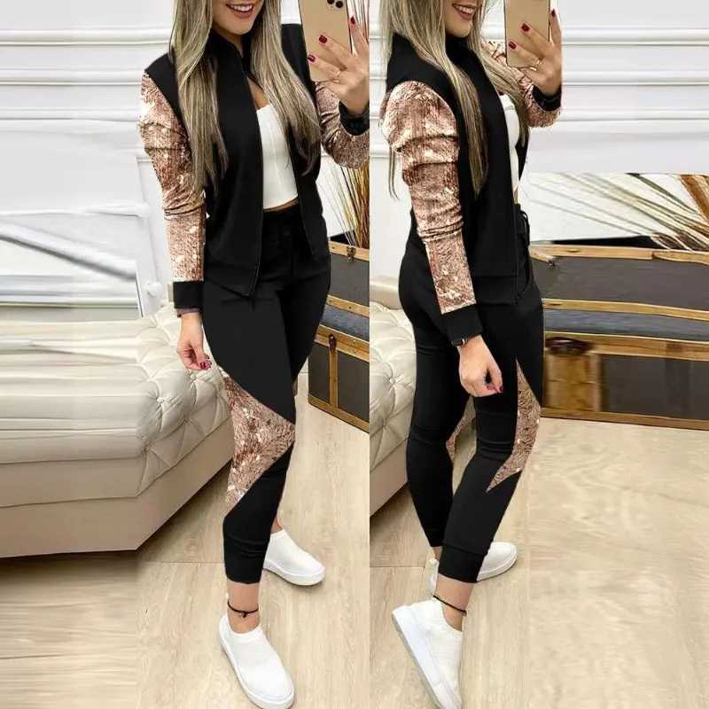 Women's Two Piece Pants Spring and summer new womens clothing cardigan wool sweater long slip coat Trouser two-piece set Y2410194S47