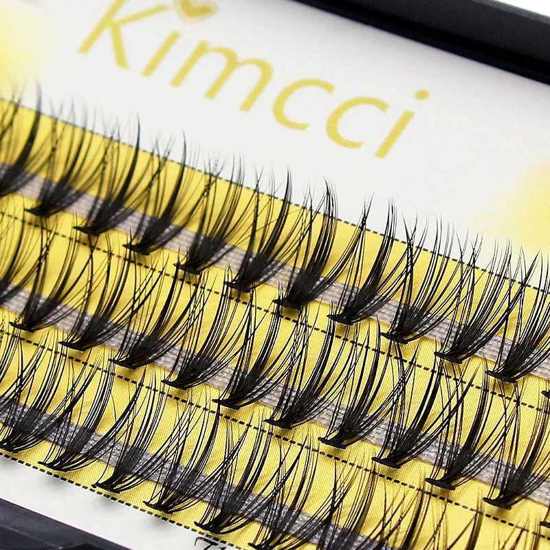 Kimcci 20D Natural Long Individual Eyelash Extension Cluster Faux Eyelashes 60 Bundles/box Professional Makeup Mink Flare LashesXJ241019