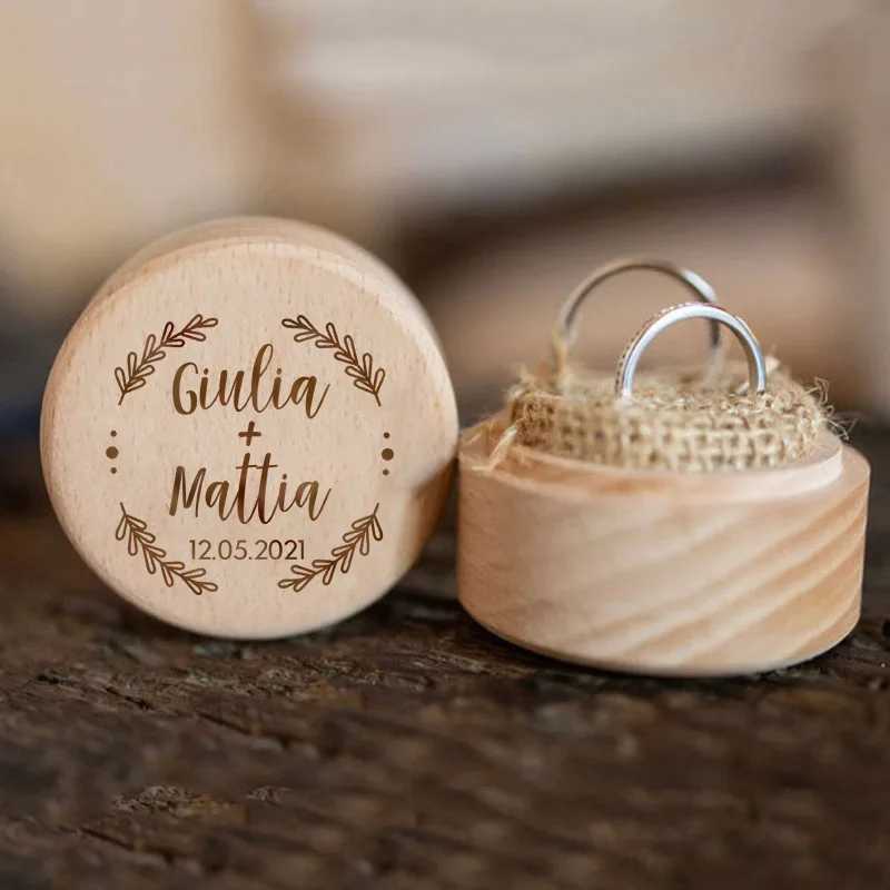 Gift her personalized ring box engagement ring cutlery storage customized wooden ring Keepsake carving wedding vows W241019
