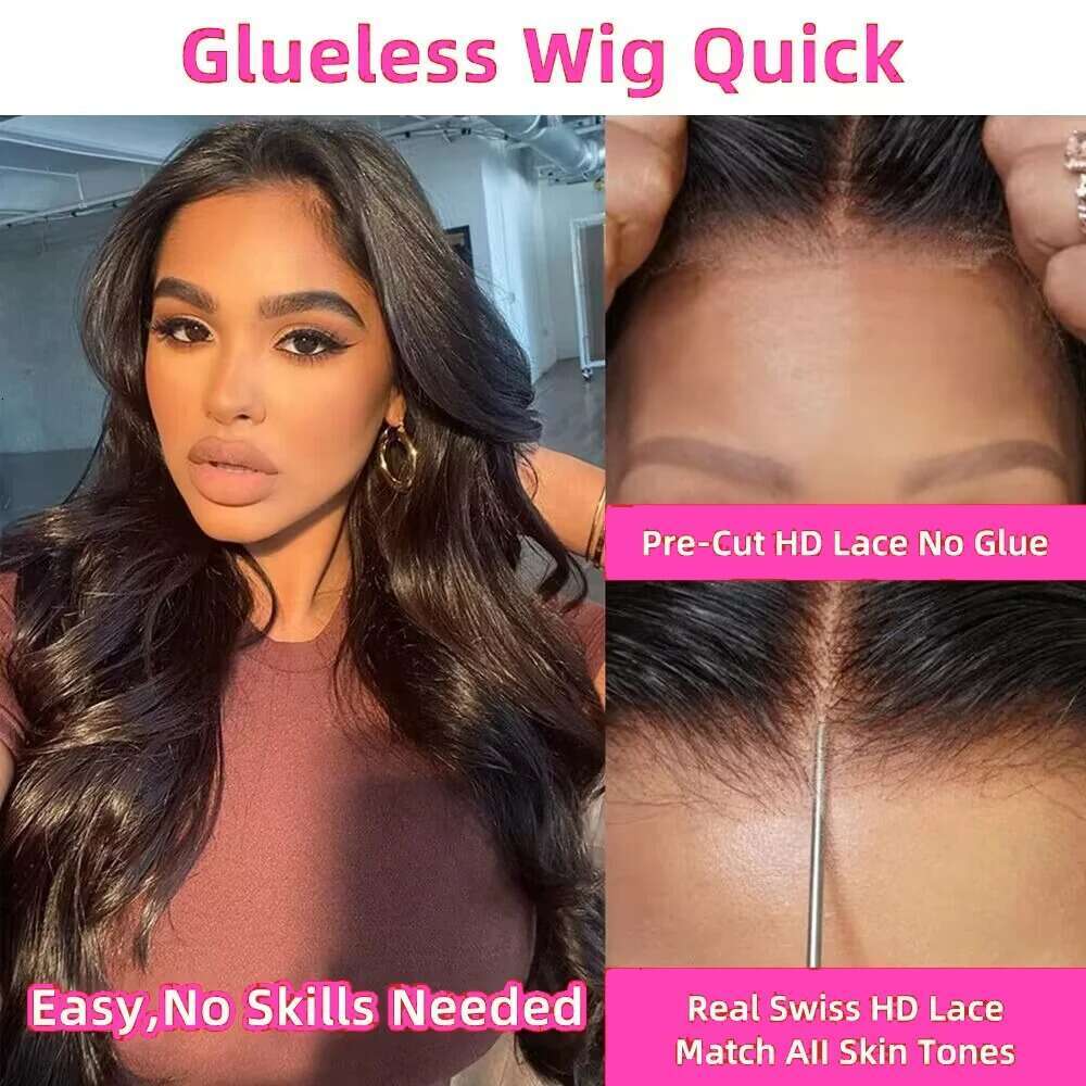 x Lace Density Front Wig PrePlucked For Black Women HD Transparent Body Wave Clueless Frontal Human Hair al