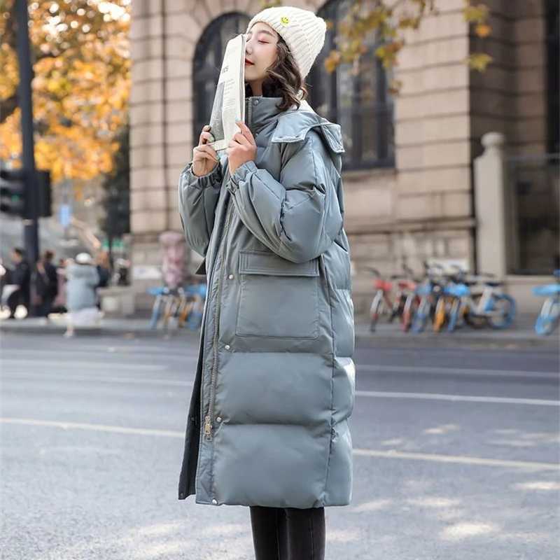 2024 Winter Women Jacket Coats Long Parkas Female Down Cotton Hooded Overcoat Thick Warm Jackets Windproof Casual Student CoatX241019