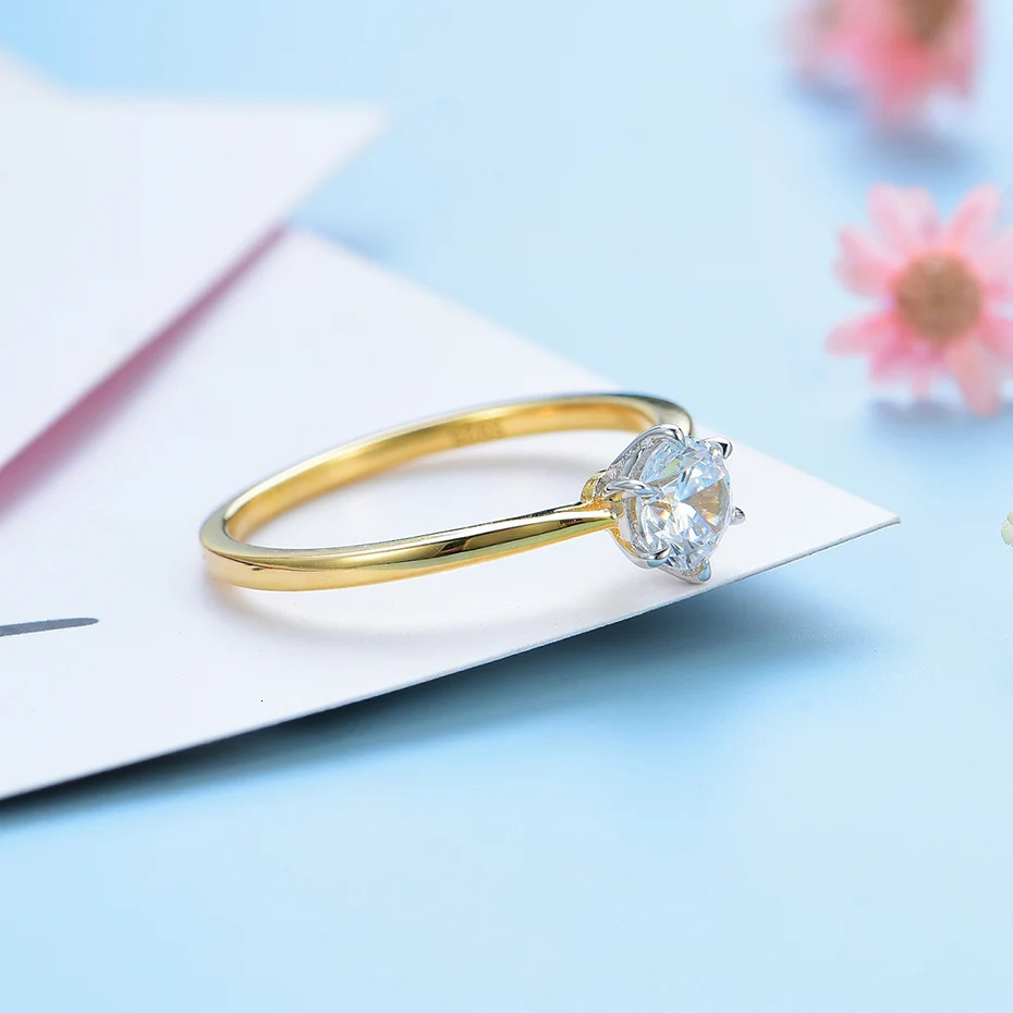 Kuololit Solid 58514K10K Gold Natural Ring VVS D Color Card Set Ring 241007