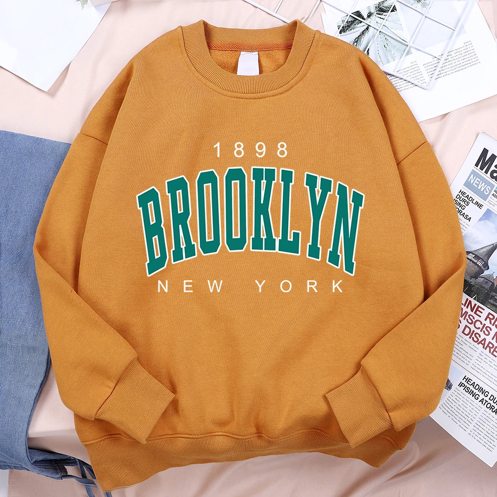 1898 Brooklyn York Printing Clothes Man Pullover Fleece Sweatshirt Fashion Casual Loose Hoody Autumn Cartoon Women Hoodie 241010