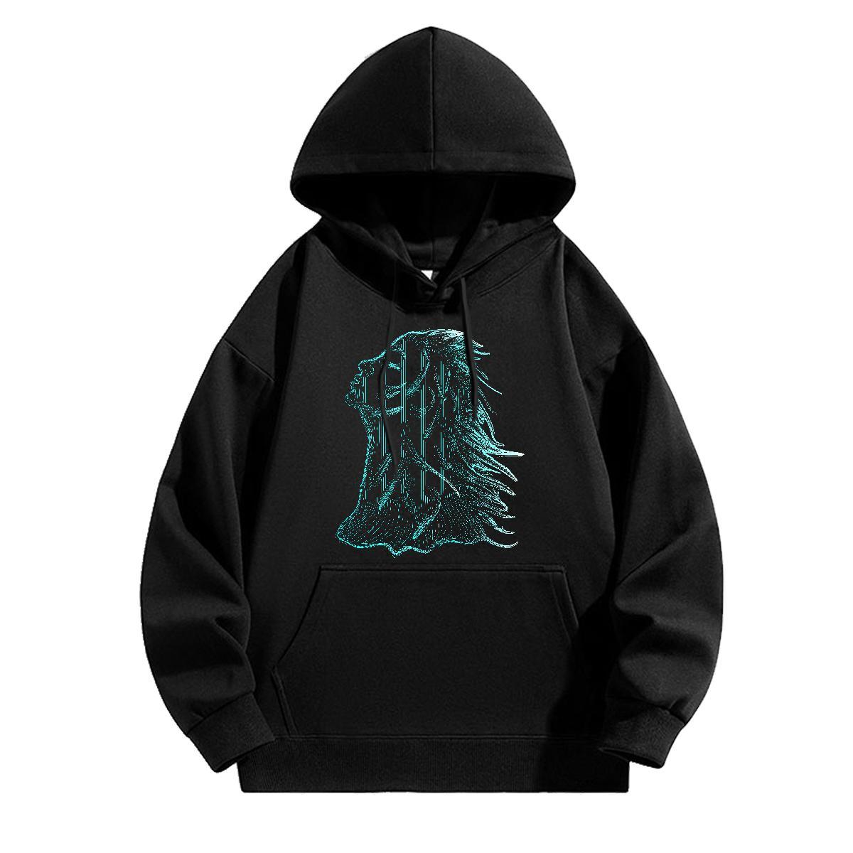 Fashion Casual Hoodie For Man Breathable Loose Mens Hoodie Custom Print Plus Size Pullover Hoodie Autumn Winter Casual Thick Fleece