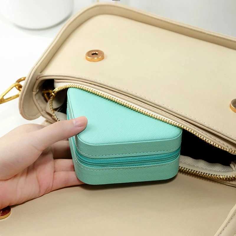 1 portable mini jewelry storage box family travel earrings necklace ring jewelry box layered jewelry display box W241019