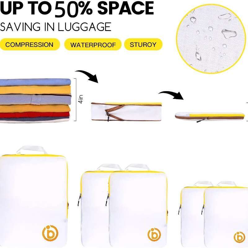 Ultralight Compression Packing Cubes For Suitcases,Travel Accessories Portable Lage Storage Bag Waterproof Travel Organizer