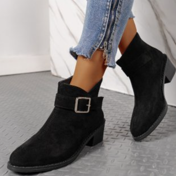 Women Fashion European American Style Plus Size Pointed Toe Martin Boots High Chunky Heel Triple Black Brown Free shipping f4a7