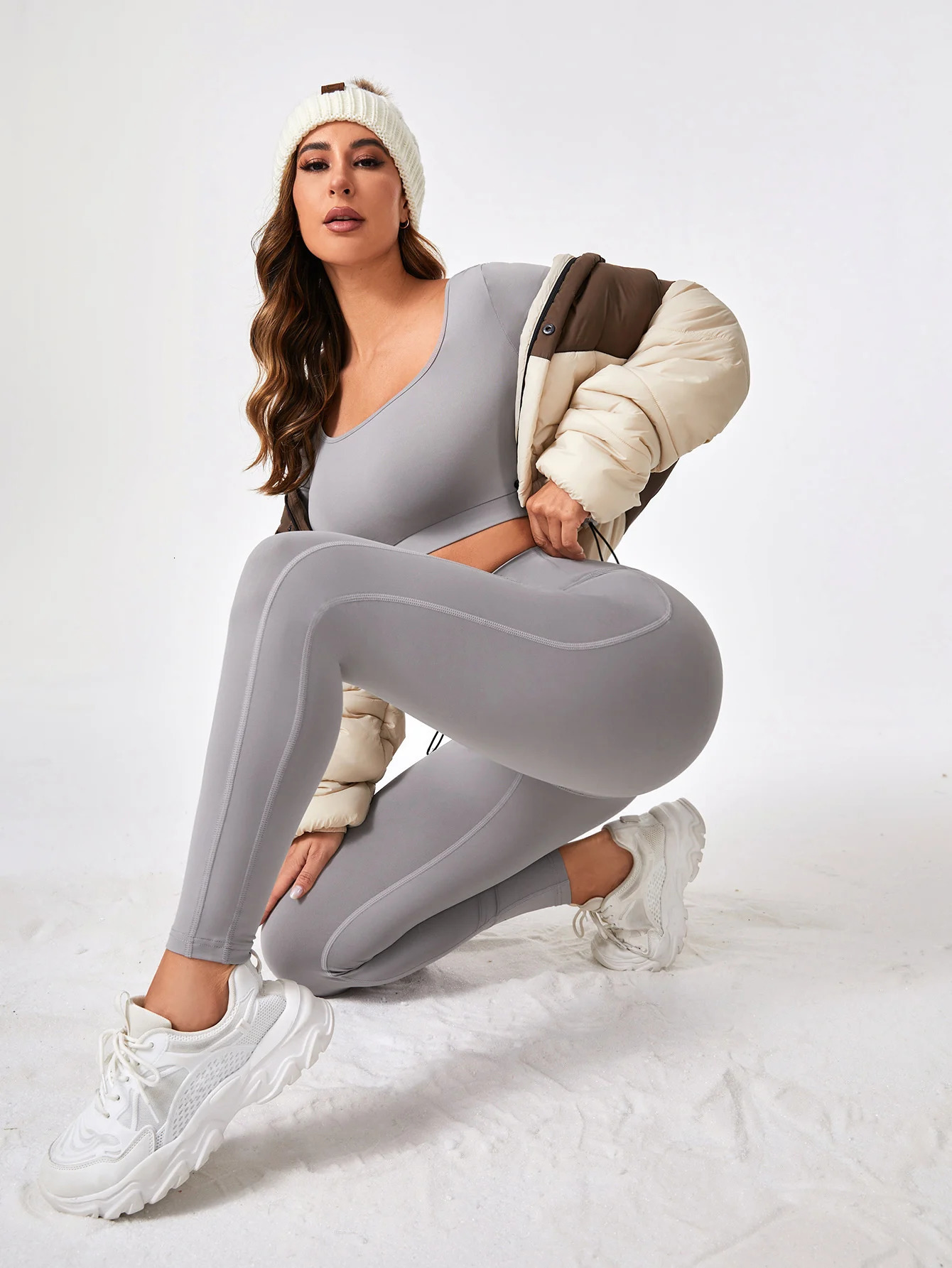 2 Pieces Long Sleeve Yoga Pilates Sports Suits Quick Dry Elastic Slim Fit Tracksuit Fitness Workout Breathable Activewear Set 241010