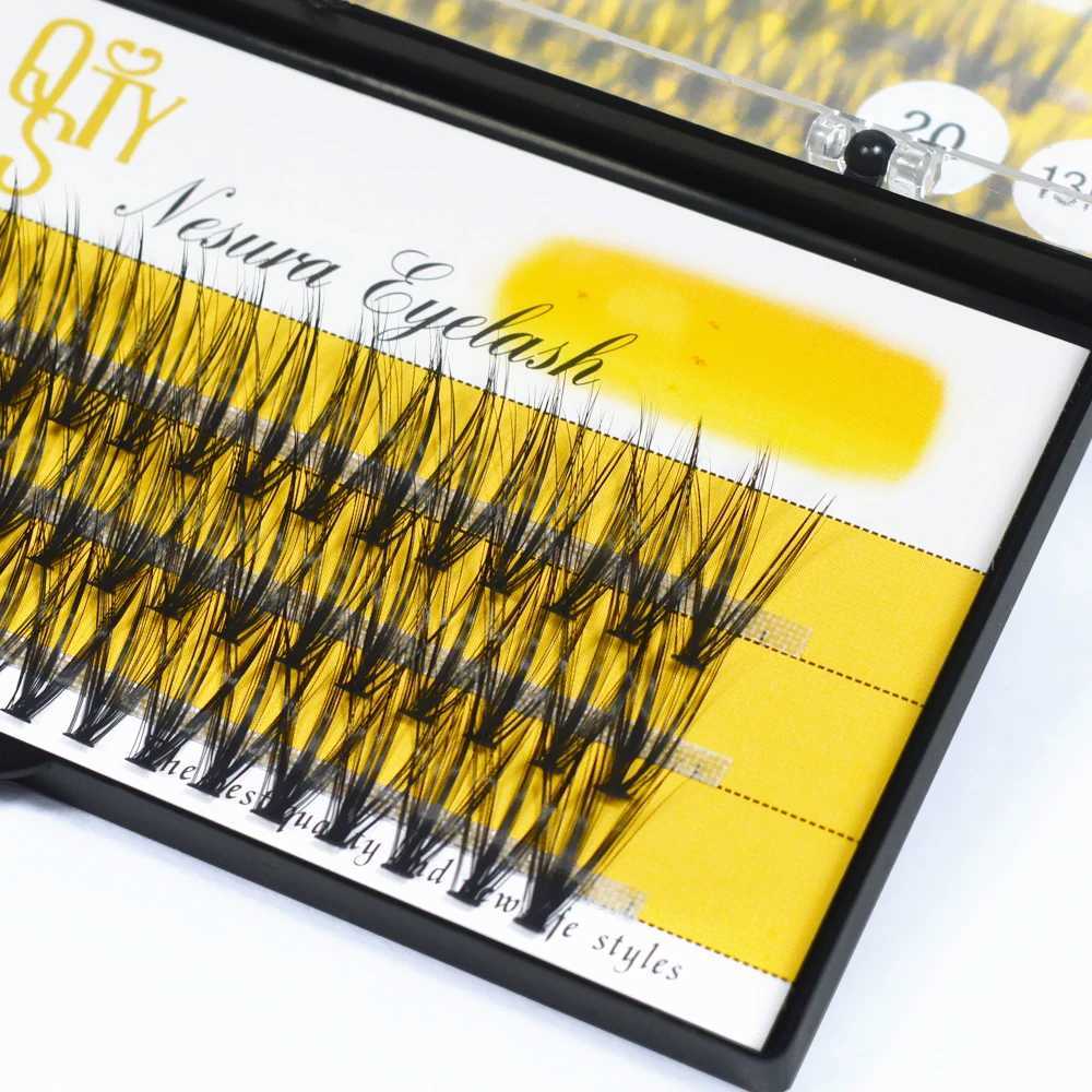 QSTY 0.07C 20D Professional Individual Eyelash Extension Natural Long Black Effect Makeup False Cluster Eyelashes Soft CiliaXJ241019