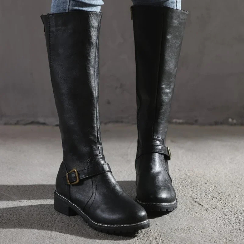 Shoes Women Boots Fashion Comfortable Waterproof Brown Long Boots for Women Plus Size Thigh High Boots Botas De Mujer 241010