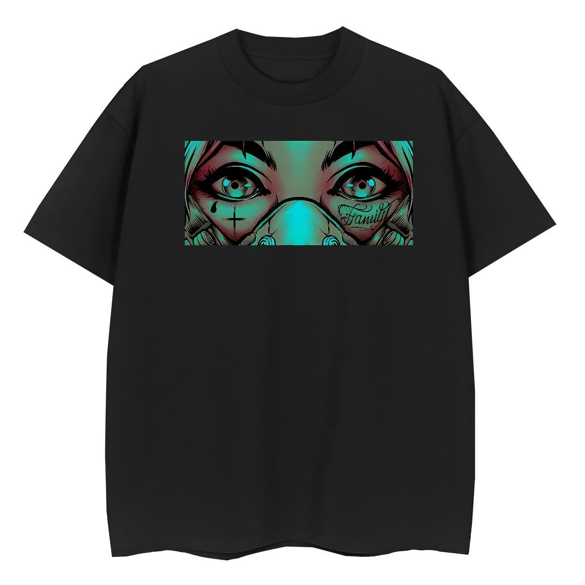 2024 DIY T shirt 230g Cotton Short sleeve Soft Summer Casual eyes Unisex Tshirts High quality Anime Print Tops Shirt