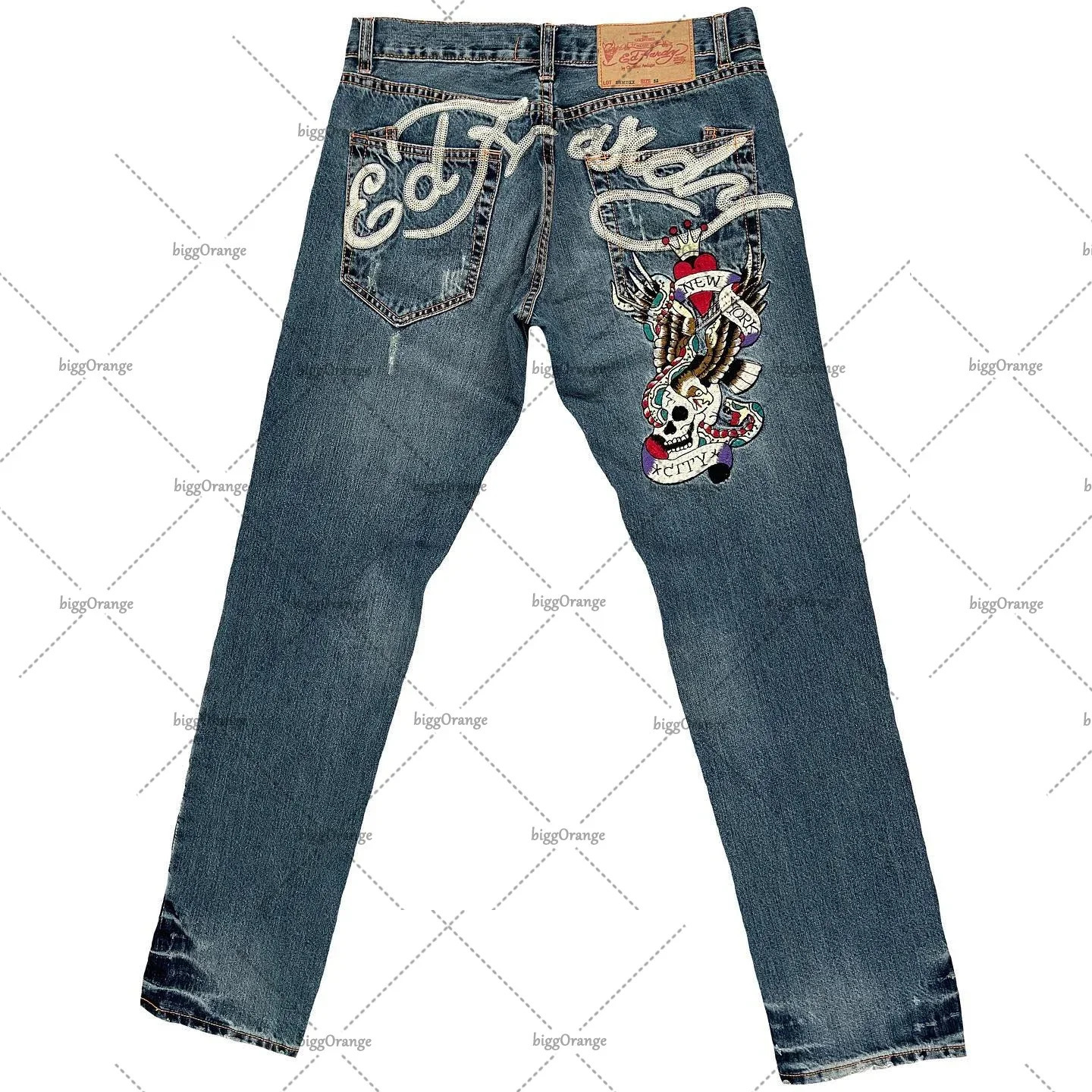 American Y2K printed street jeans Harajuku hiphop mens and womens high waisted straight retro loose leg denim shorts 241010