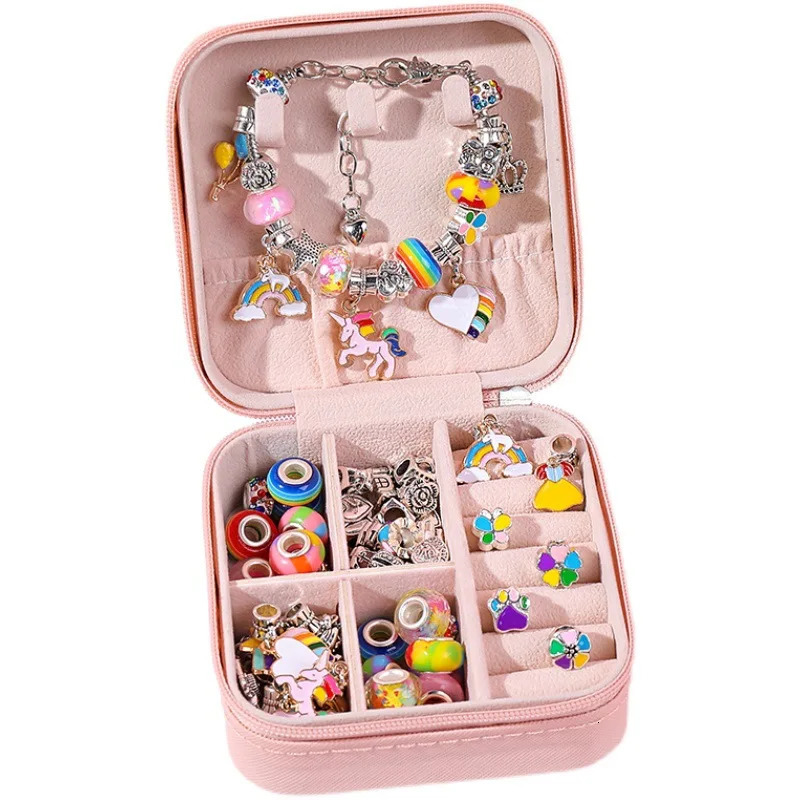 Childrens DIY Handmade Toys for Girls 6-13 Years Old Bracelet Handmade Bead DIY Material Wearing Bead Necklace Girl Birthday Toy Gift 241018