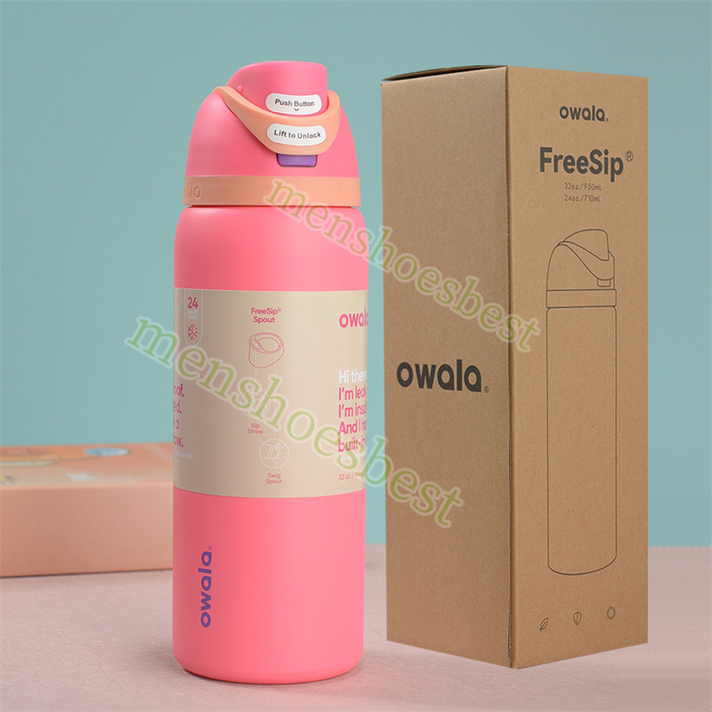 OWALA Fashion Large Capacity Sports Water Bottle Double-Layer Vacuum Cup Outdoor Sports kettle 316 Stainless Steel Handy Cup