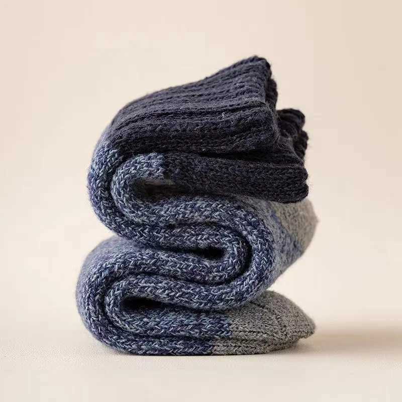 5pairs/Lot Mens Wool Socks Super Thick Terry Winter Warm Socks Fashion Style Mid Tube Socks Snow Socks High Quality Mens SocksXJ241019