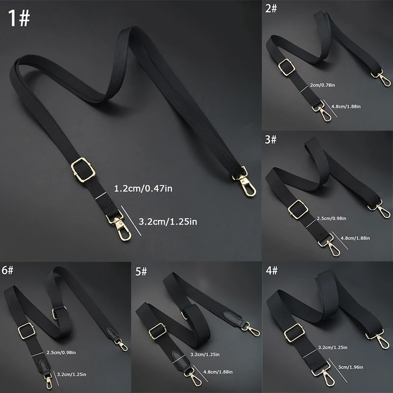 130CM Nylon Black Color Handbags Strap Shoulder Bag Belts For Bags Adjustable Replacement Handles Accessories 241017