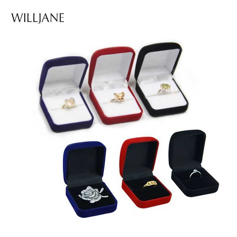 Wholesale Ring Packaging Box Black Velvet Jewelry Display Storage Folding Box Wedding Ring Valentines Day Gift Organizer W241019