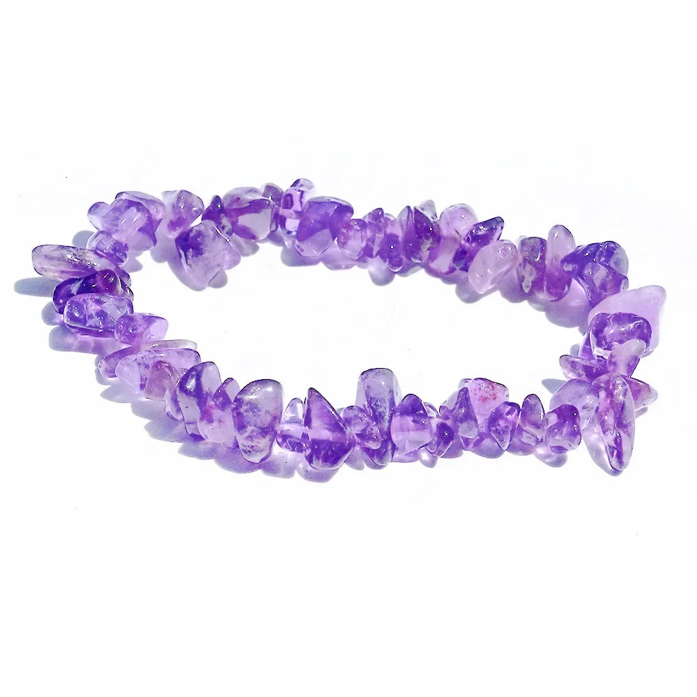 50 pieces of natural gemstone bracelets irregular crystal elastic chip beads gold nugget bracelets quartz wristbands 241018