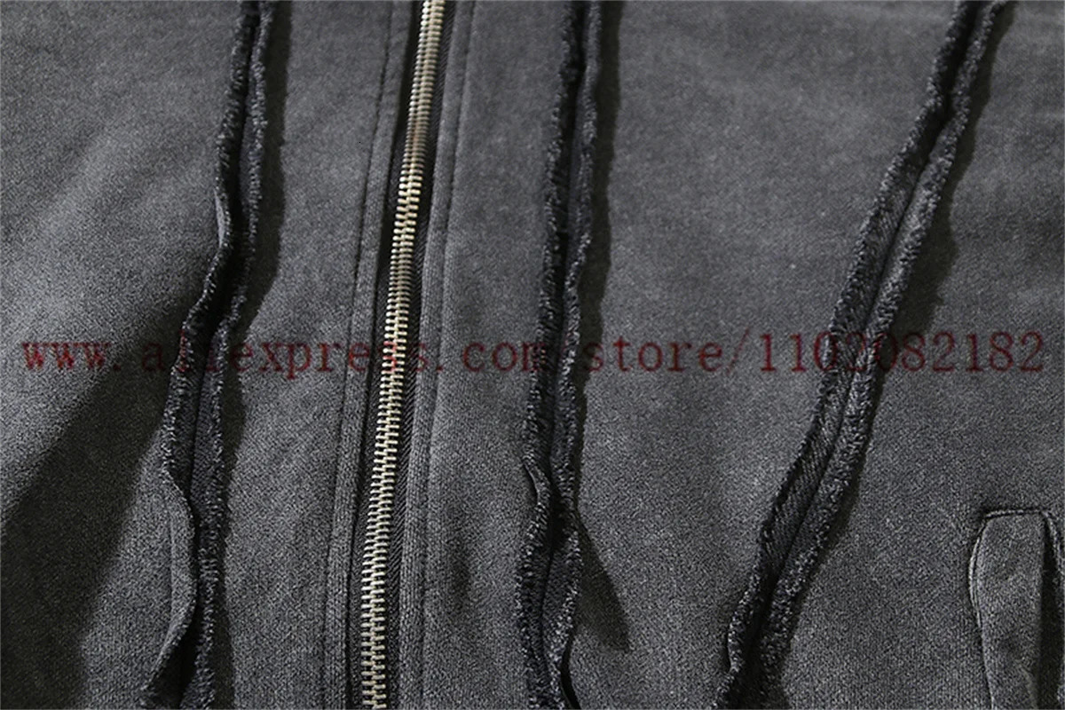 Washed THUG CLUB Zippered Hoodie Men Women High Quality Hooded Cardigan Short Sportswear Jacket 241019