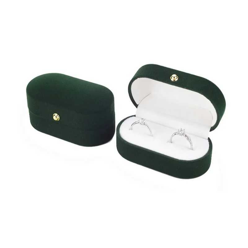 Velvet ring box double screw jewelry packaging box wedding earring storage rack organizer gift display W241019