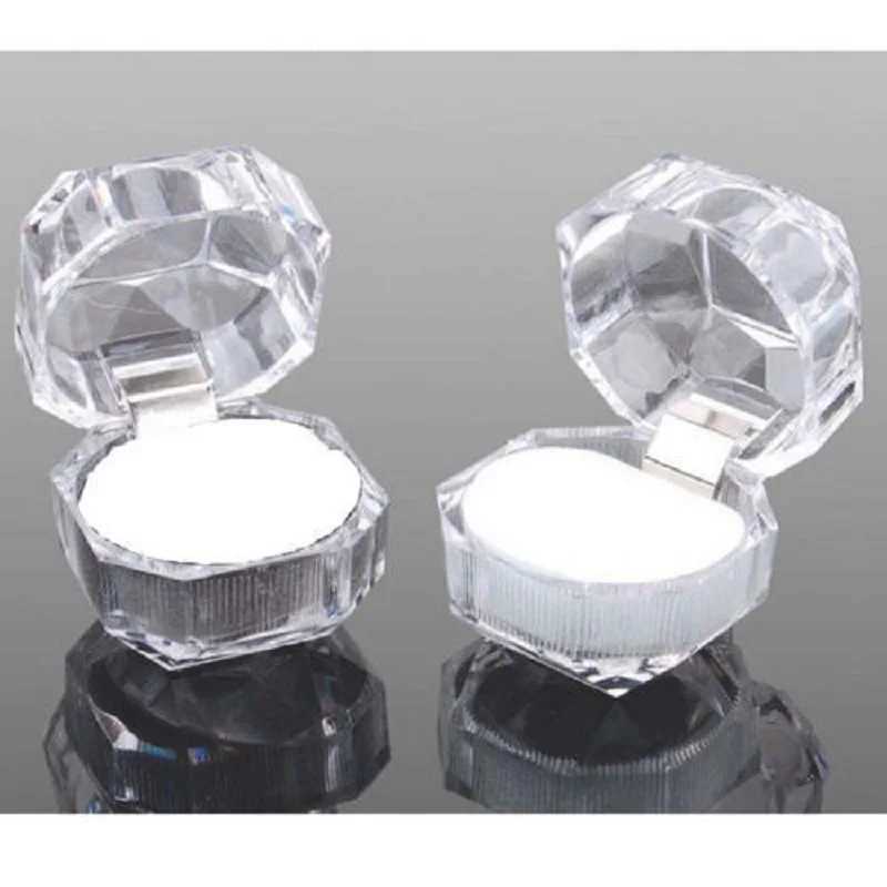 Crystal Transparent Ring Earring Display Box Fashion Wedding Ring Box Pearl Box Packaging Jewelry Organizer Gift Box W241019