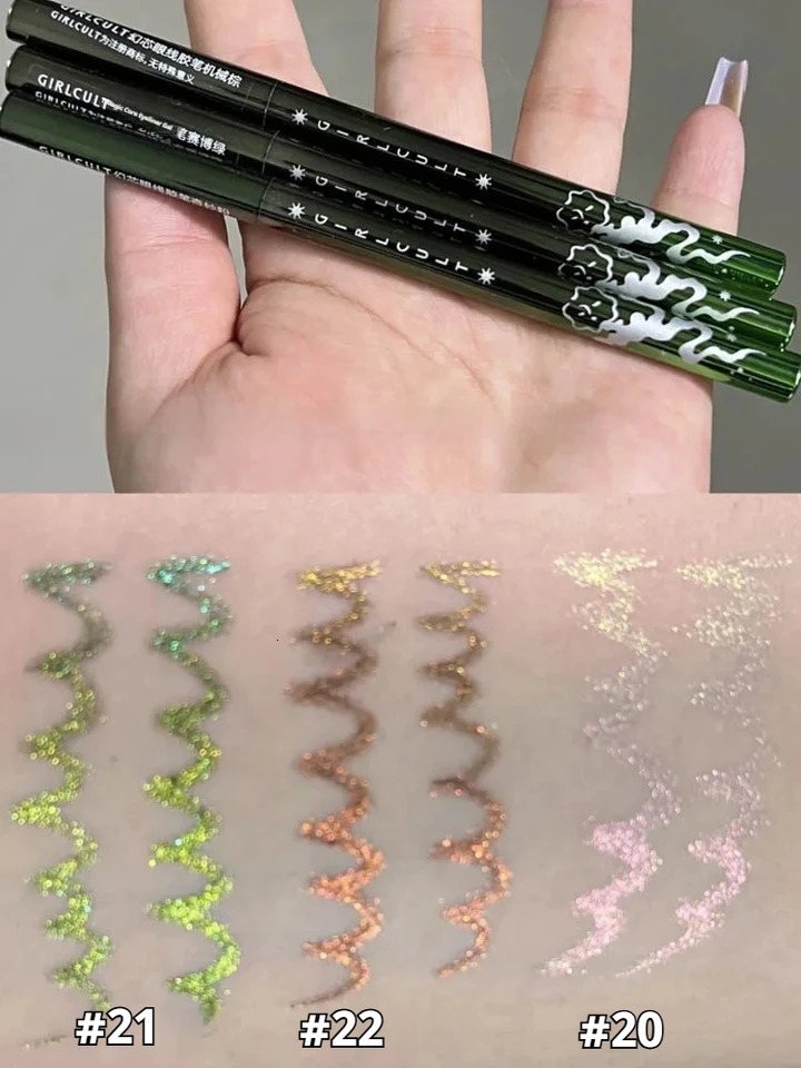 Girlcult eyeliner Chameleon Smooth Film Forming Makeup Keep Fine Glitter Green Glue Pen Halloween Makeup 241018