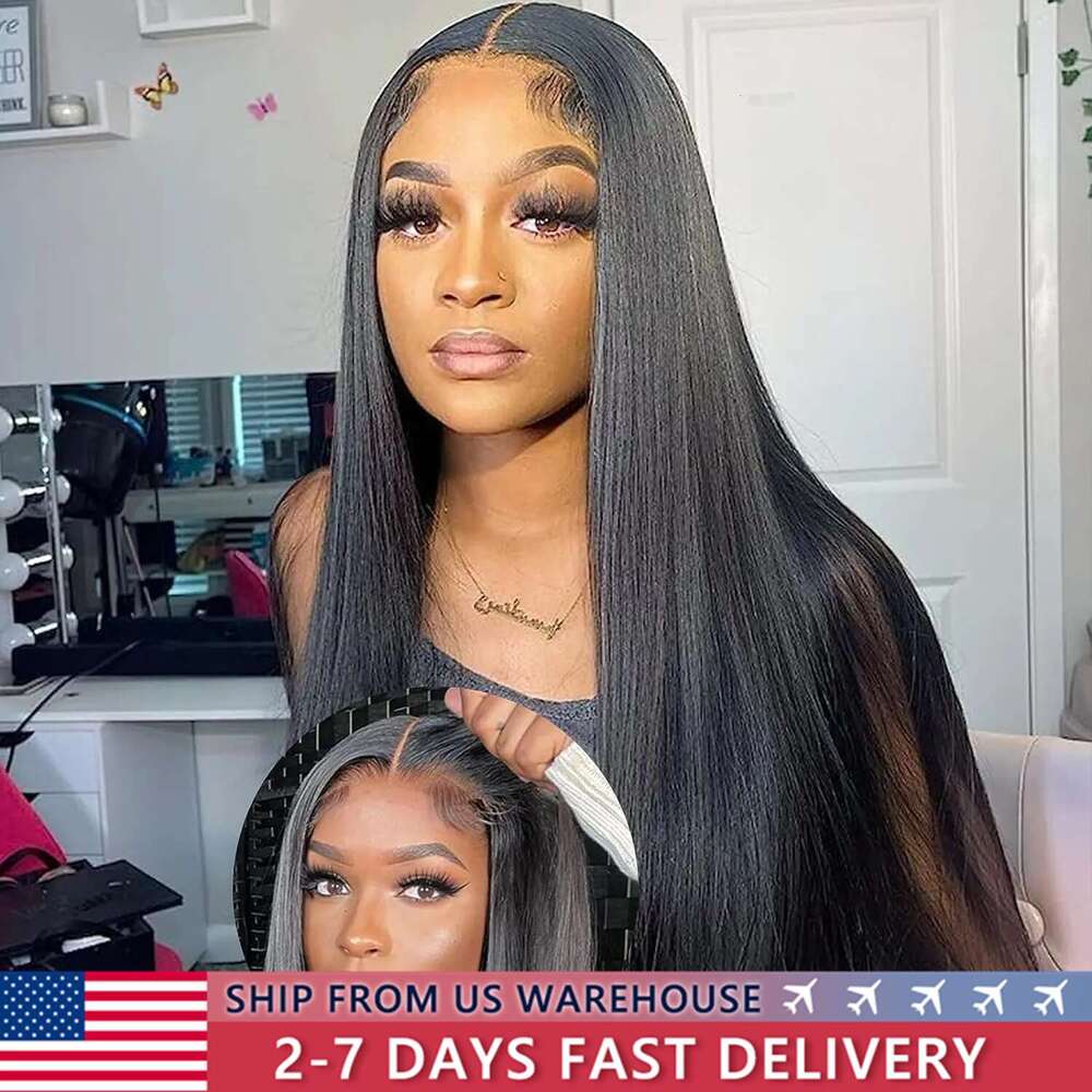 Glueless Wear Go Wig Brazilian Straight x HD Lace Closure Human Hair Ready To Pre Cut plucked Bling