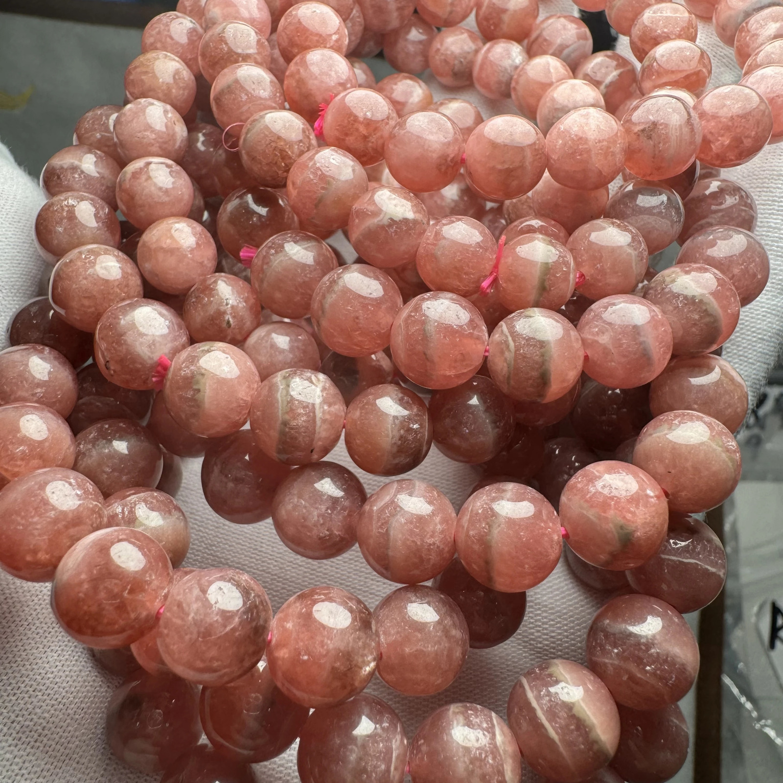 Meihan Wholesale AA Natural Argentine Rhodochromite Bracelet Smooth Round Loose Beads for Jewelry Making DIY Gifts 241018