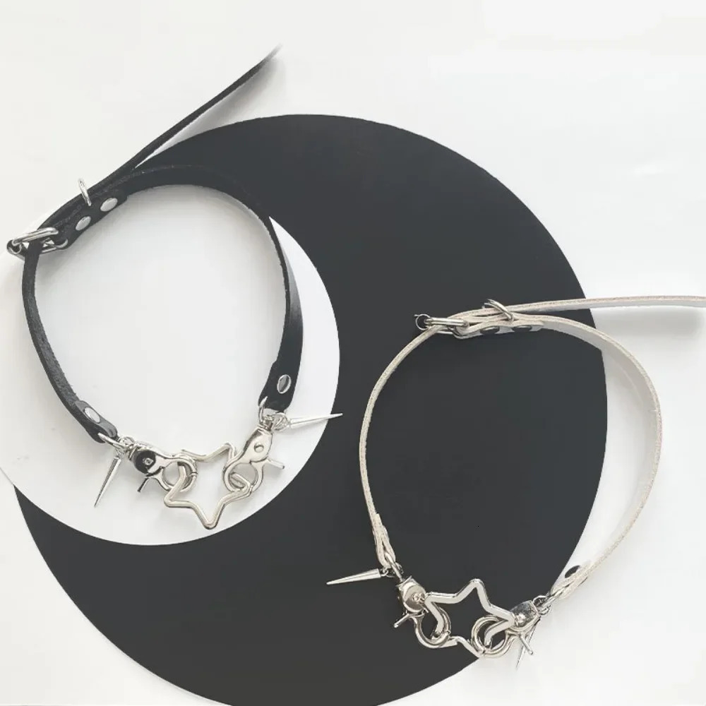 Personality Design Exaggerate Pentagram Necklace Rivet Metal Star Chain Female Retro Rock Hip Hop Gothic Party Jewelry 241018
