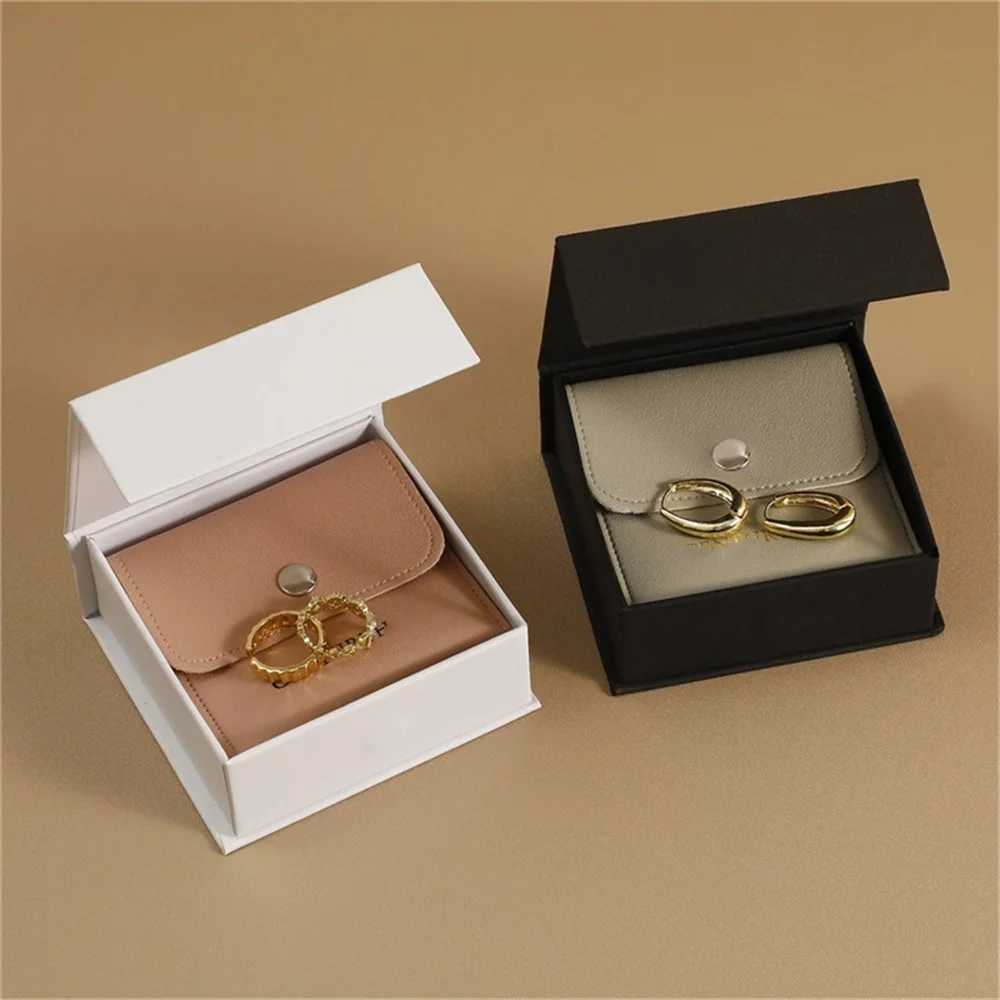Flip paper bead treasure box PU Leahter packaging bag set necklace bracelet earring storage gift box high-end jewelry organizer W241019