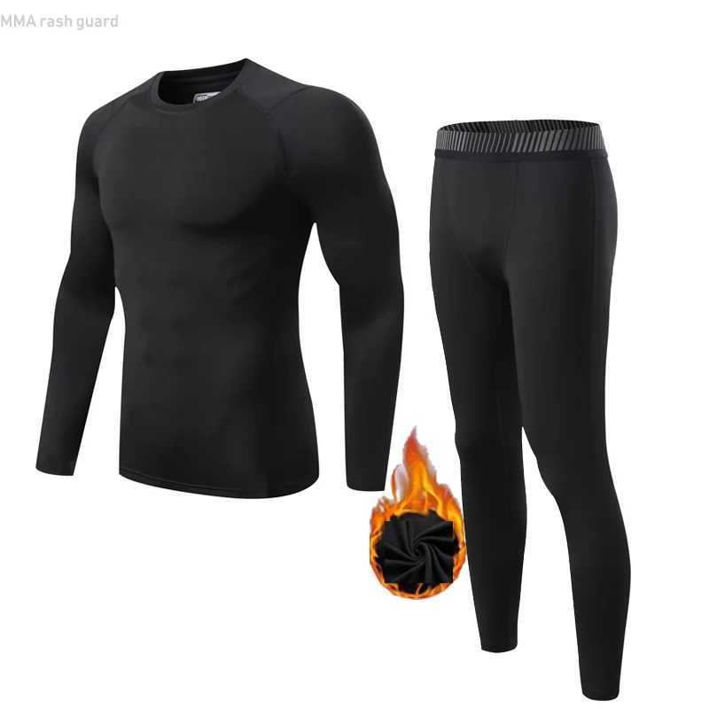 Sports hot underwear mens tight running shirt compression leg childrens clothing winter one layer jogging skin care kit W241018