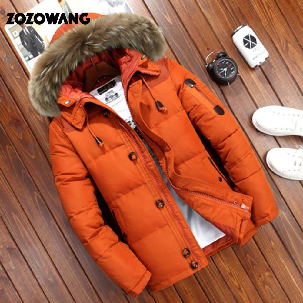 90% Winter Jacket Men Fashion Thick Warm Parkas Fur White Duck Coats Casual Man Waterproof Down Jackets
