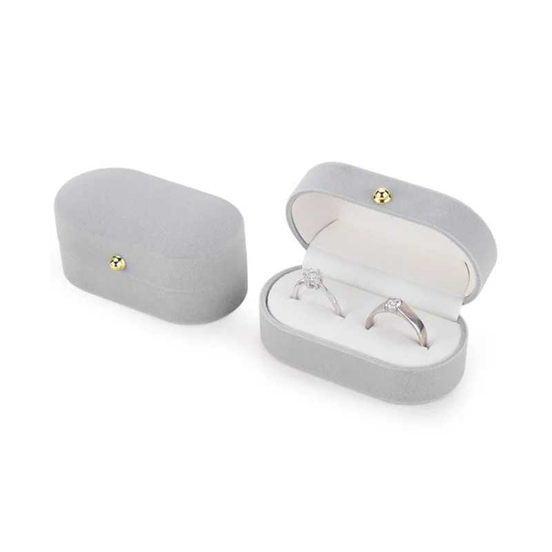 Velvet ring box double screw jewelry packaging box wedding earring storage rack organizer gift display W241019