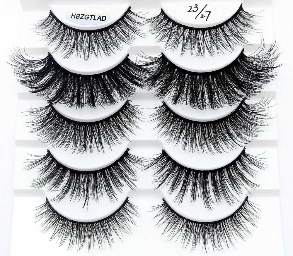 2021 NEW 2-10 pairs 100% Real Mink Eyelashes 3D Natural False Eyelashes Mink Lashes Soft Eyelash Extension Makeup Kit CiliosXJ241019
